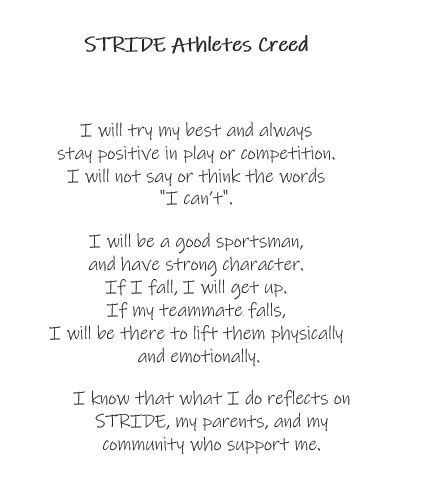 Stride Athletes Creed