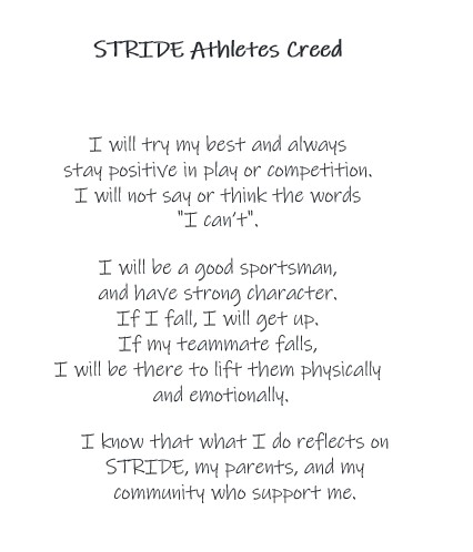 Stride Athletes Creed