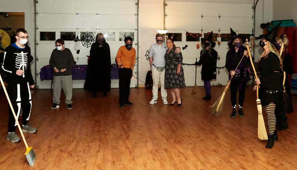 teens at halloween dance