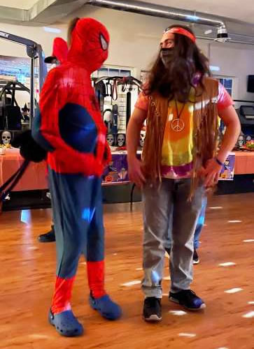 Teens at halloween dance